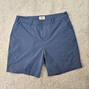 Marine Layer Men 33x7 Hybrid Short Performance Chino Solid Blue Casual Everyday